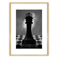 Dekoria Plakát Chess II, 70 x 100 cm, Ramka: Złota