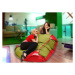 BEANBAG Sedací vak 189x140 duo scarlet rose - green frog