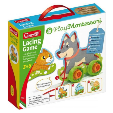 Quercetti Lacing Game lacing animals & wheels – šněrovací zvířátka s kolečky