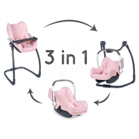 Jídelní židle s autosedačkou a houpačkou Powder Pink Maxi Cosi&Quinny Smoby trojkombinace s bezp