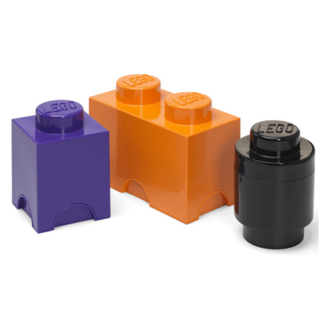 LEGO® úložné boxy Multi-Pack 3 ks - fialová, černá, oranžová