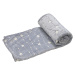 Svítící deka mikroflanel HVĚZDY A PUNTÍKY 150x200 cm šedá
