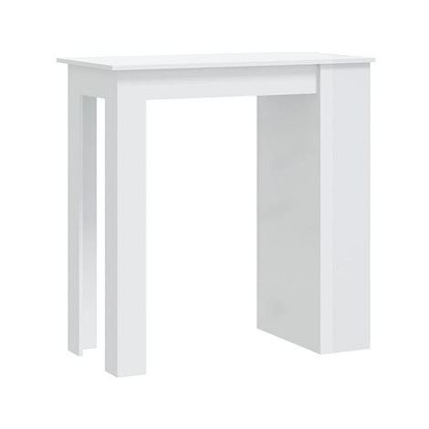 Barový stůl s úložným regálem bílý vysoký lesk 102 × 50 × 103,5 cm, 809473 SHUMEE