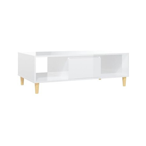 SHUMEE Konferenční stolek bílý vysoký lesk 103,5 × 60 × 35 cm dřevotříska, 806019