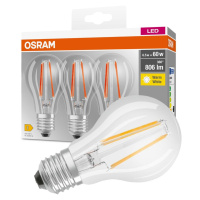 3PAK LED žárovka LED E27 A60 6,5W = 60W 806lm 2700K Teplá 360° OSRAM