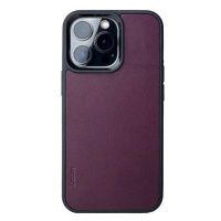 Lemory iPhone 13 Pro Max kožený kryt purpurová