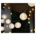 Bílý světelný LED řetěz s lampiony vhodný do exteriéru Star Trading Festival, délka 4,5 m