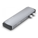 7-portový hliníkový USB-C FIXED HUB Mac pro MacBooky, šedá