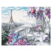 Diamantové malování - EIFFELOVA VĚŽ LETNÍ KAVÁRNA V PAŘÍŽI Rozměr: 40x50 cm, Rámování: vypnuté p