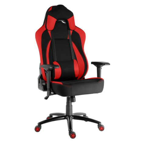 Herní židle IRON XL — látka, černá / červená, nosnost 130 kg Racing