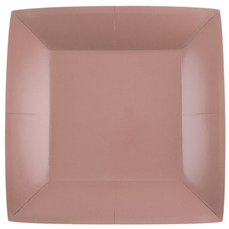 Santex Papierové taniere štvorcové - jednofarebné 18 x 18 cm Barva: růžovo-zlatá