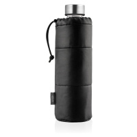 EQUA Mismatch Puffy Black 750 ml designová luxusní ekologická skleněná lahev na pití s obalem z 