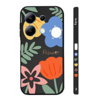 TopQ Kryt Design Xiaomi Redmi Note 13 Malované květy černý 122990