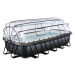 Bazén s krytem pískovou filtrací a tepelným čerpadlem Black Leather pool Exit Toys ocelová konst