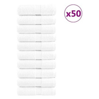 Shumee Premium na ruce 50 ks bílé 30 × 30 cm 600 g/m2 100% bavlna