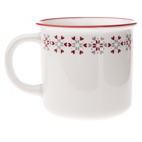 Vánoční porcelánový hrnek Heart flake bílá, 380 ml