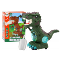 Dinosaurus chrlí páru se světlem a zvukem zelený