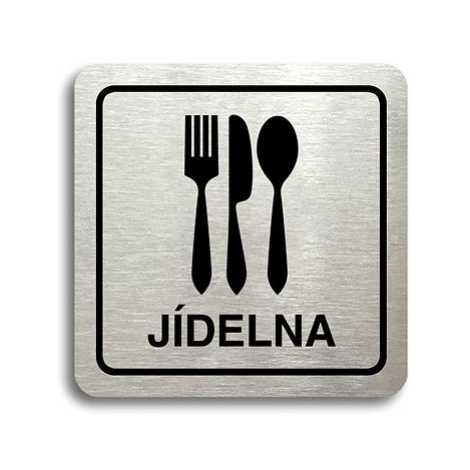 Accept Piktogram "jídelna" (80 × 80 mm) (stříbrná tabulka - černý tisk)