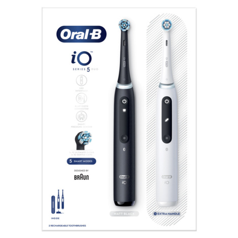 ORAL-B Series iO 5 duo black white elektrické zubní kartáčky 2 kusy