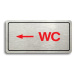 Accept Piktogram "WC VLEVO" (160 × 80 mm) (stříbrná tabulka - barevný tisk)
