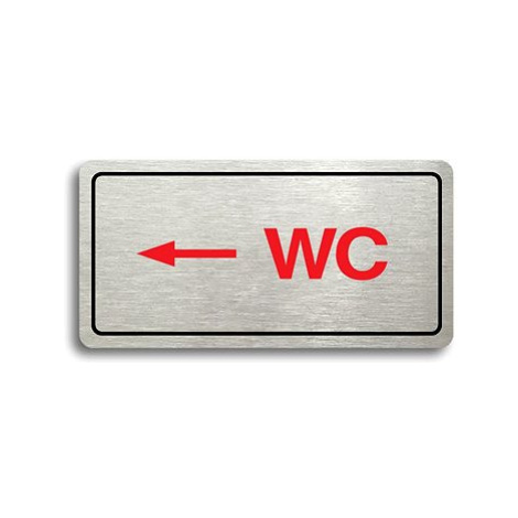 Accept Piktogram "WC VLEVO" (160 × 80 mm) (stříbrná tabulka - barevný tisk)