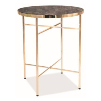 Přístavný stolek ABAZO mramor/zlatá