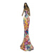Dekorační soška Žena v barevných šatech, 35 cm
