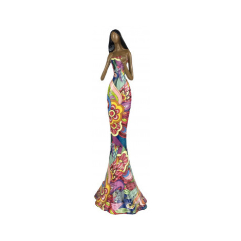 Dekorační soška Žena v barevných šatech, 35 cm Asko