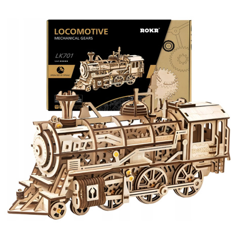 Robotime Dřevěný model 3D puzzle Lokomotiva