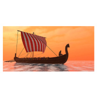 Ilustrace Viking Longship Ventures, CoreyFord, 40 × 20 cm