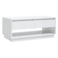 SHUMEE Konferenční stolek bílý vysoký lesk 102,5 × 55 × 44 cm dřevotříska, 809509