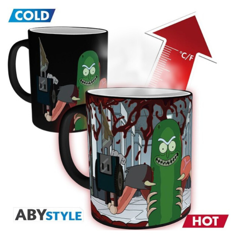 Hrnek Rick and Morty - Pickle Rick 320 ml (měnící se motiv) Abysse