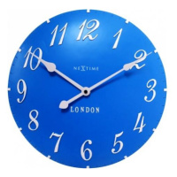Designové nástěnné hodiny 3084bl Nextime v aglickém retro stylu 35cm