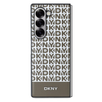 Zadní kryt DKNY PU Leather Repeat Pattern Bottom Stripe MagSafe pro Samsung Galaxy Z Fold6, hněd