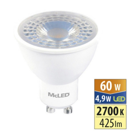 LED žárovka GU10 McLED 4,9W (60W) teplá bílá (2700K), reflektor 38° ML-312.167.87.0