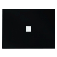 BESCO Obdélníková sprchová vanička Nox černá - 3,5 cm, 120 cm x 90 cm - Černá Krytka Sifonu
