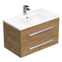 Koupelnová skříňka s umyvadlem SAT Cube Way 80x47,5x46 cm dub Hickory CUBE46802DHMOD