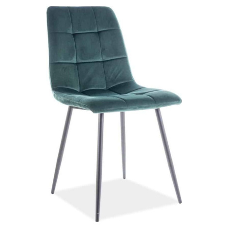 Casarredo Jídelní čalouněná židle MAJA velvet zelená/černá