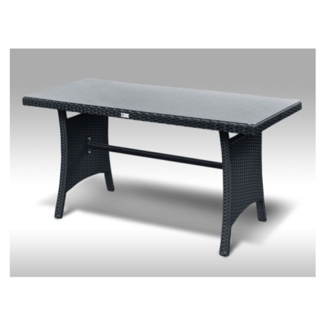 Jídelní stůl z umělého ratanu Paola 140x60 černý LTC