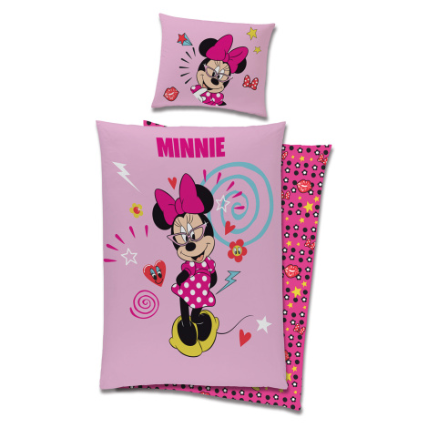 Carbotex Dětské ložní povlečení - Minnie Mouse (růžové) 140 x 200 cm