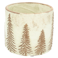 Dekoria Květináč Christmas Trees ⌀15cm, 15 x 14 cm