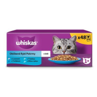 Whiskas kapsičky oblíbené rybí pokrmy v želé pro dospělé kočky 48 × 85 g