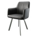 DELIFE Jídelní židle Greg-Flex černá pravá kůže oválná podnož z nerezové oceli