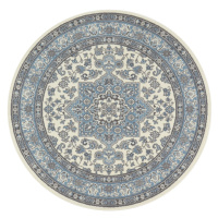 Nouristan - Hanse Home koberce Kruhový koberec Mirkan 104442 Cream/Skyblue - 160x160 (průměr) kr