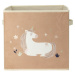 Dětský textilní box Unicorn dream béžová, 32 x 32 x 30 cm