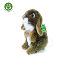 Rappa Plyšový králík hnědý stojící , 18 cm, ECO-FRIENDLY