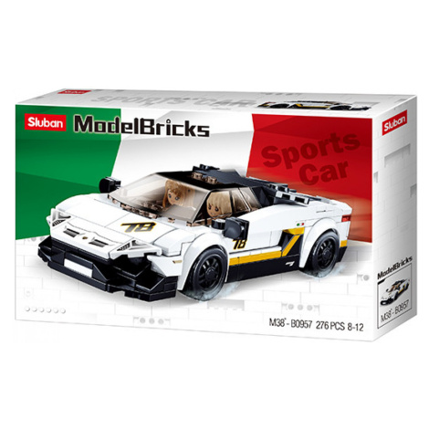 Sluban Model Bricks M38-B0957 Bílý italský sporťák