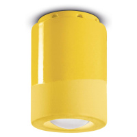 Ferroluce Stropní svítidlo PI, válcové, Ø 8,5 cm, žluté