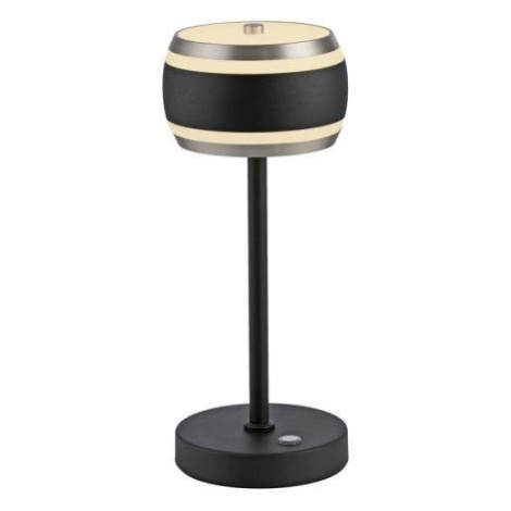 PN 4503-18 LED nabíjecí stolní lampa PURE Falling Rings, černá / metalická šedá , dotykový vypín PAULNEUHAUS