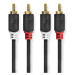 Nedis stereo audio kabel, 2x RCA konektor- 2x RCA konektor, pozlacené, 2m